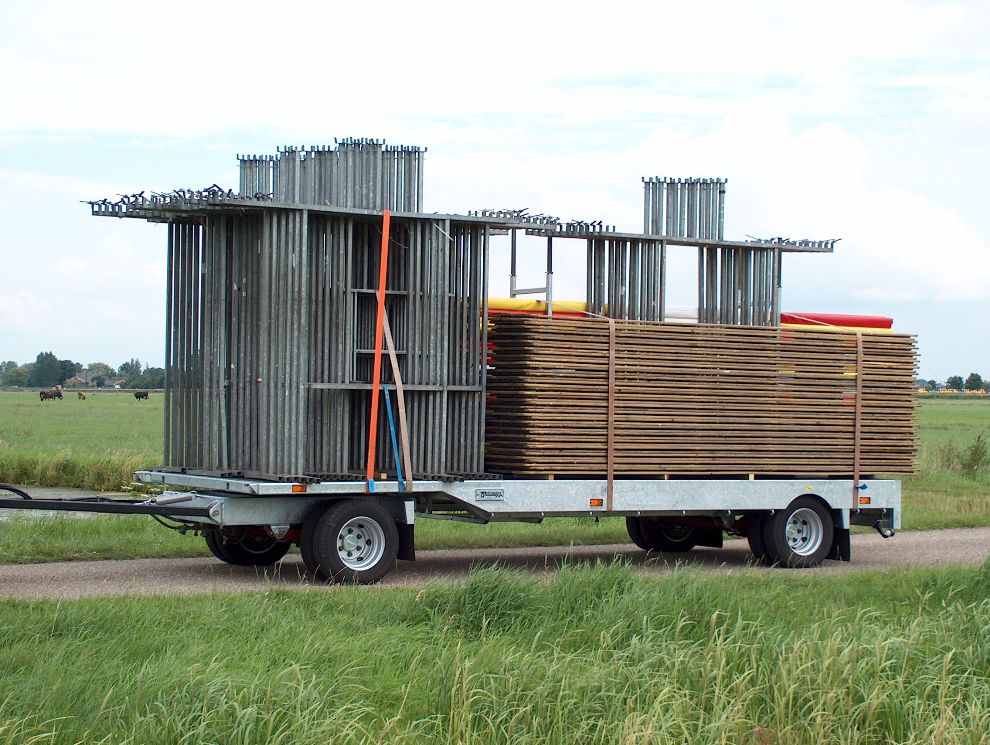 vlakke aanhangwagen 2-assig
