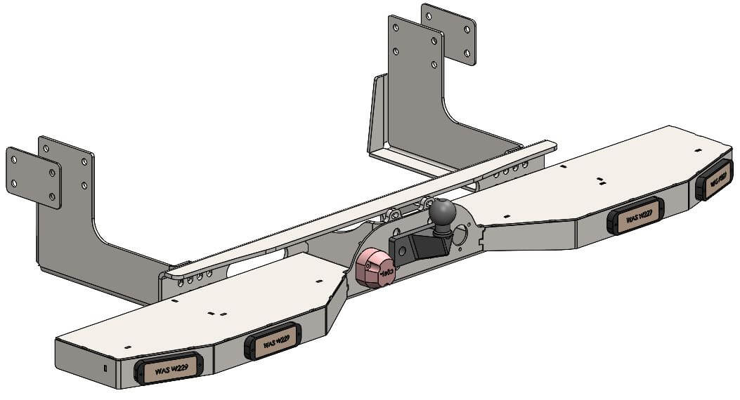 3.850 kg trekhaak TGE FWD met treeplank en 4 werklampen