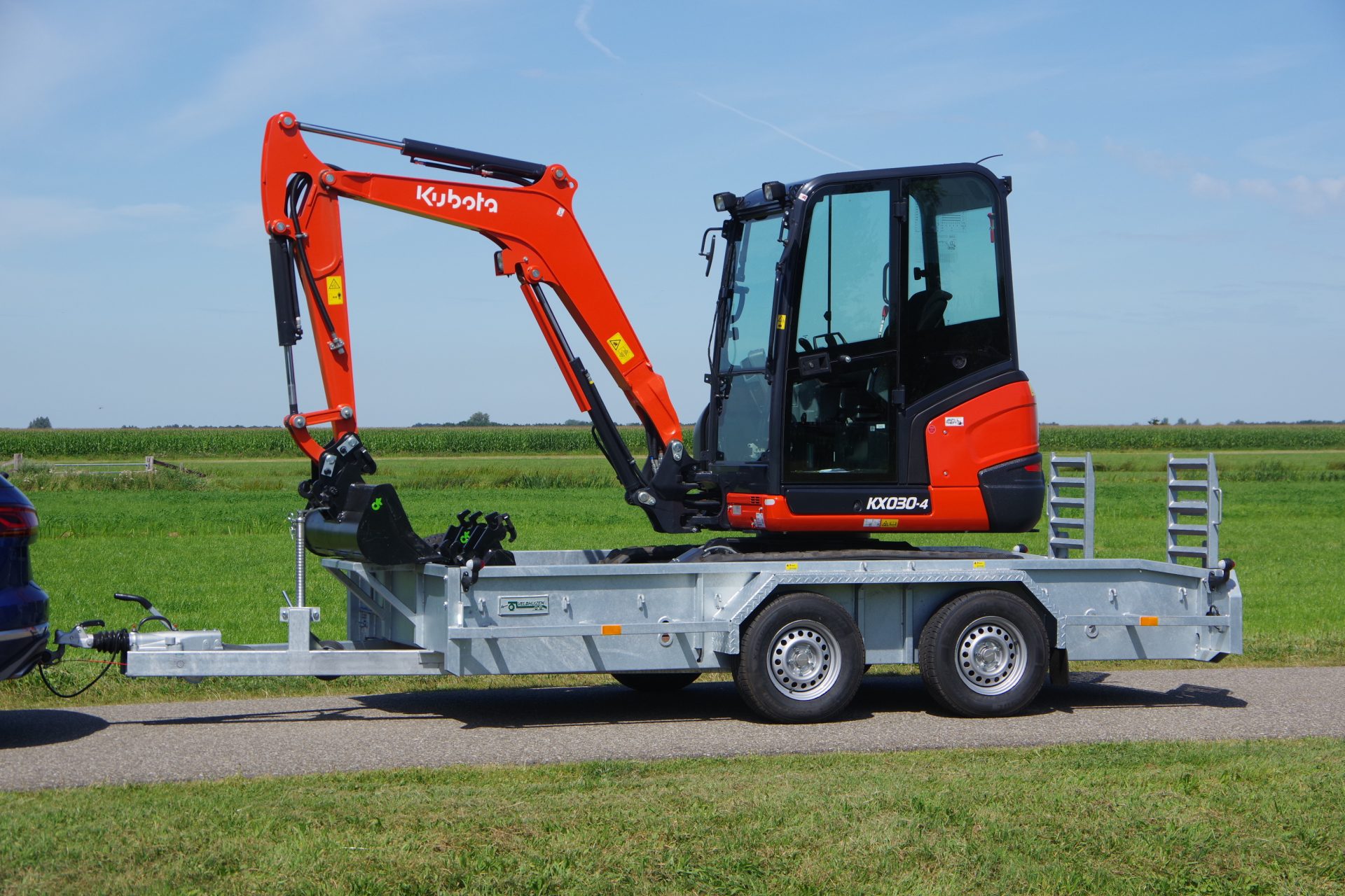 3,85 T Dielader 4x1,8 m met Kubota KX 30-4 lv 6