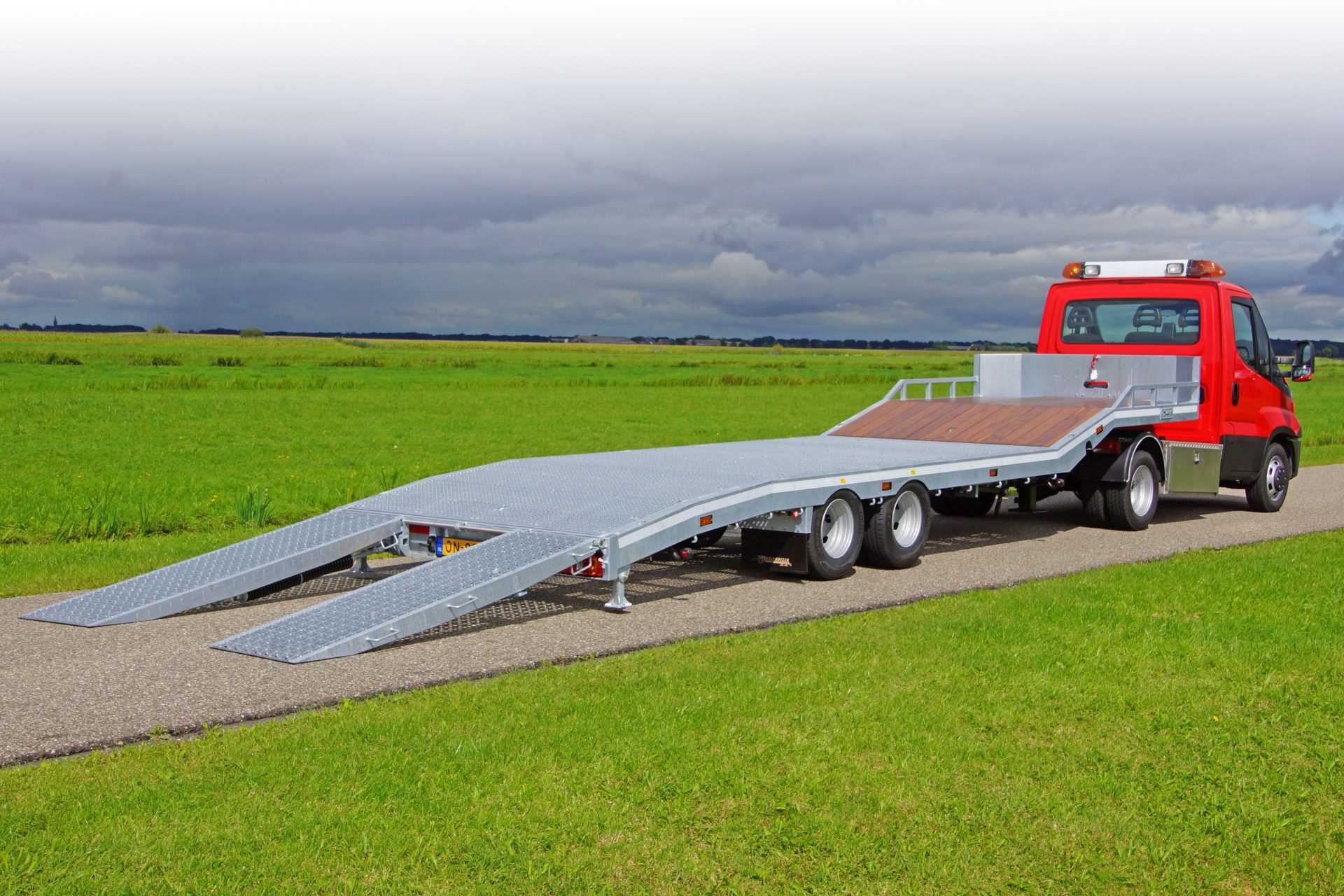 40 C21 met 8,5m semi schuin rooster goot open ra