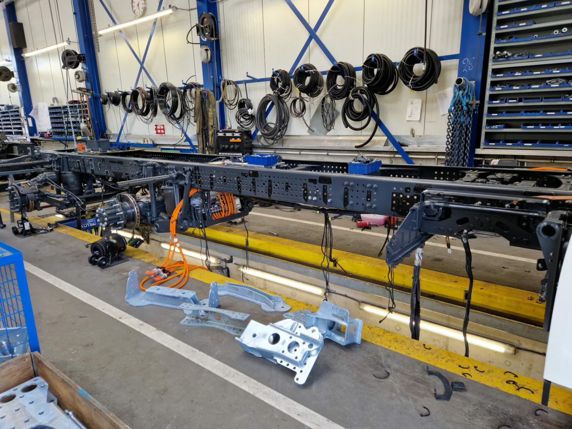 Accu's van het 6x2 chassis gehaald