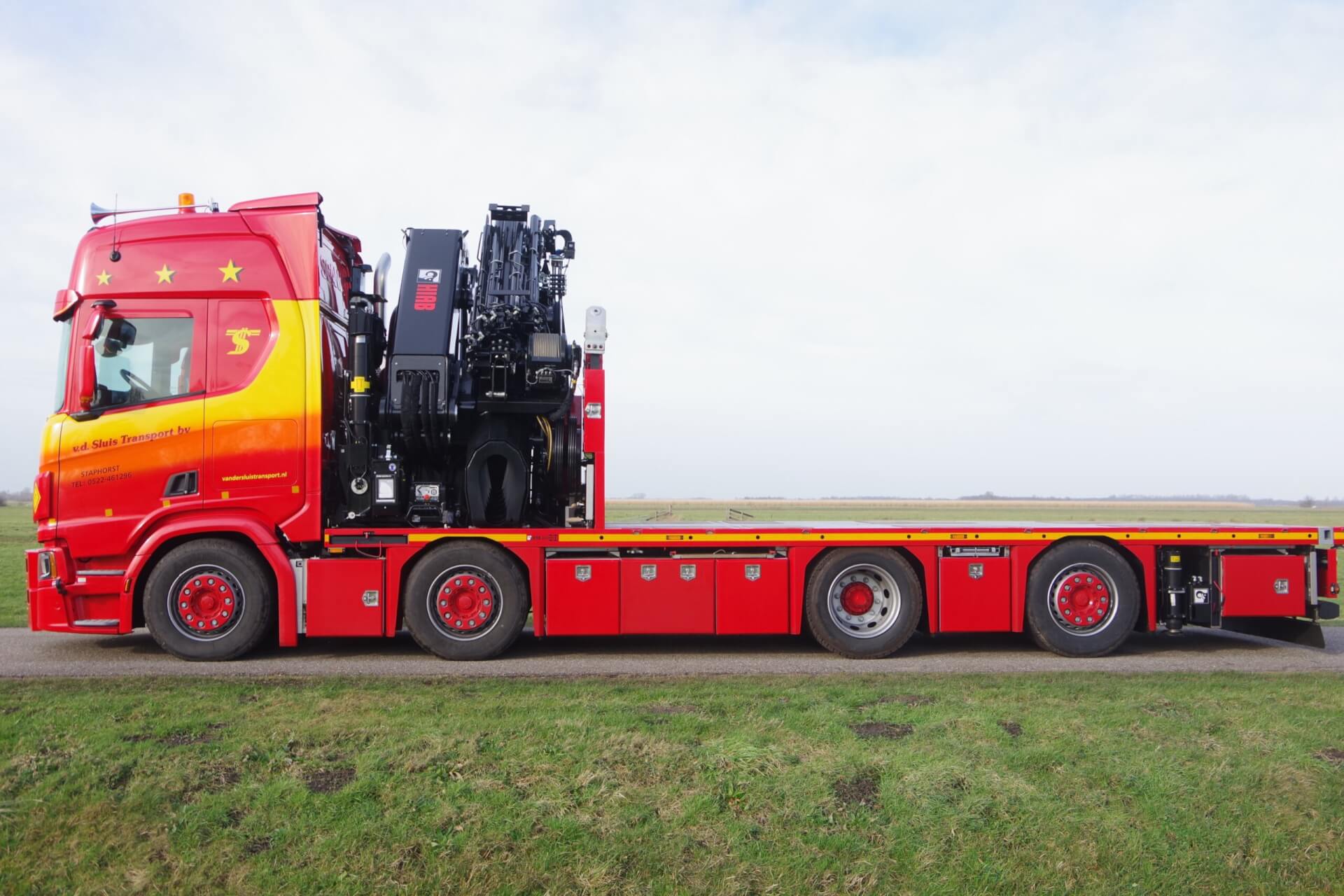 SCANIA 8x2 Wide Spread met HIAB IQ1188 lz
