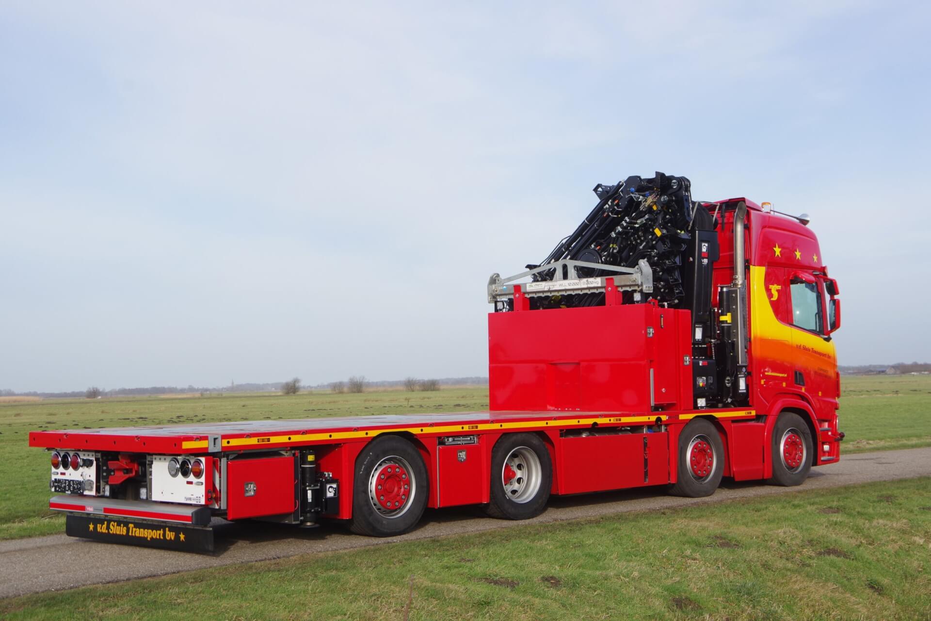 SCANIA 8x2 Wide Spread met HIAB IQ1188 ra 2 gw