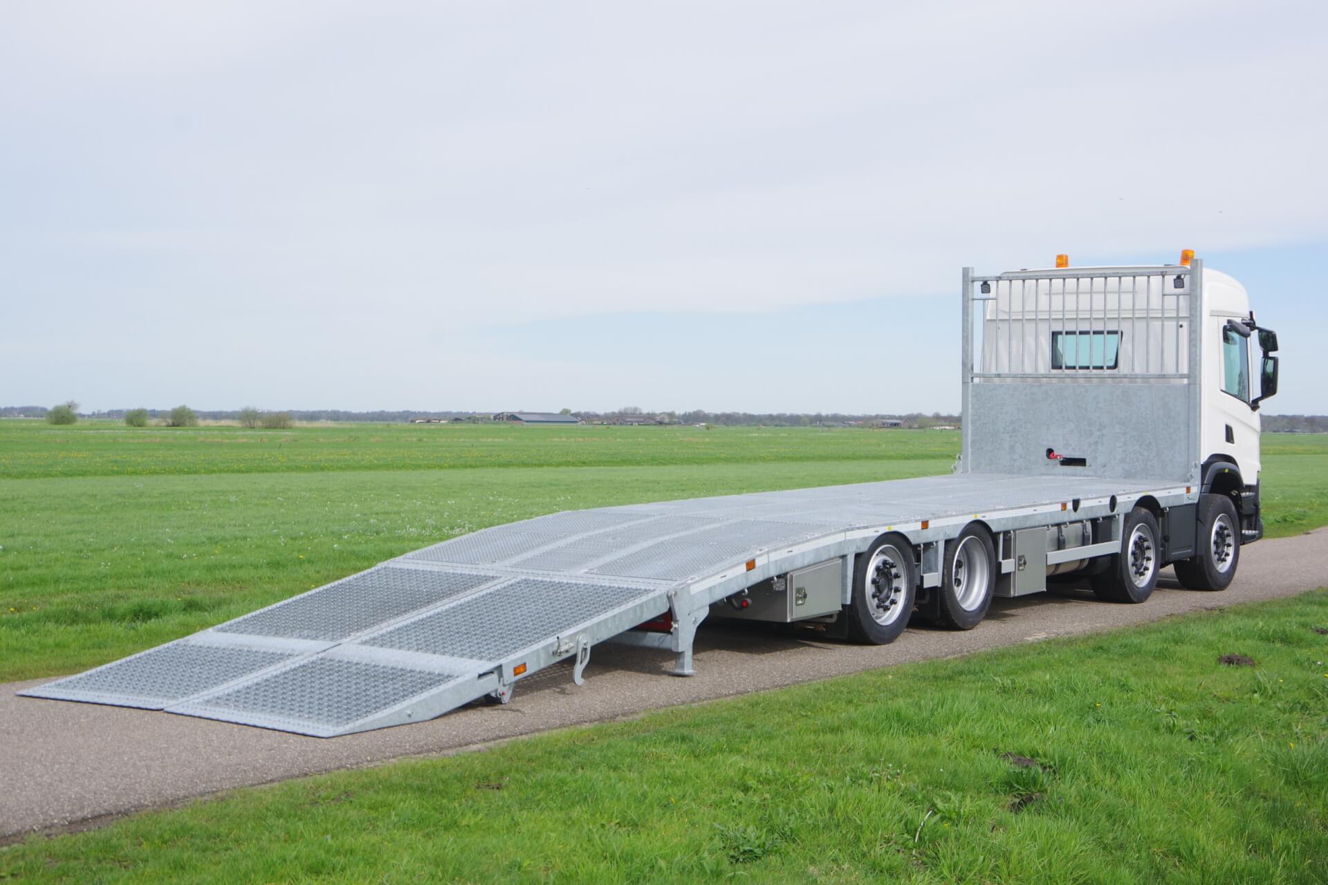 SCANIA 8x2 oprijwagen 3m oprijkleppen open ra 1