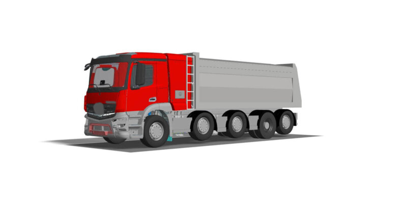 VELDHUIZEN E-TRUCKS 10x2-liftassen-rood-lv grijze e-Actros logo