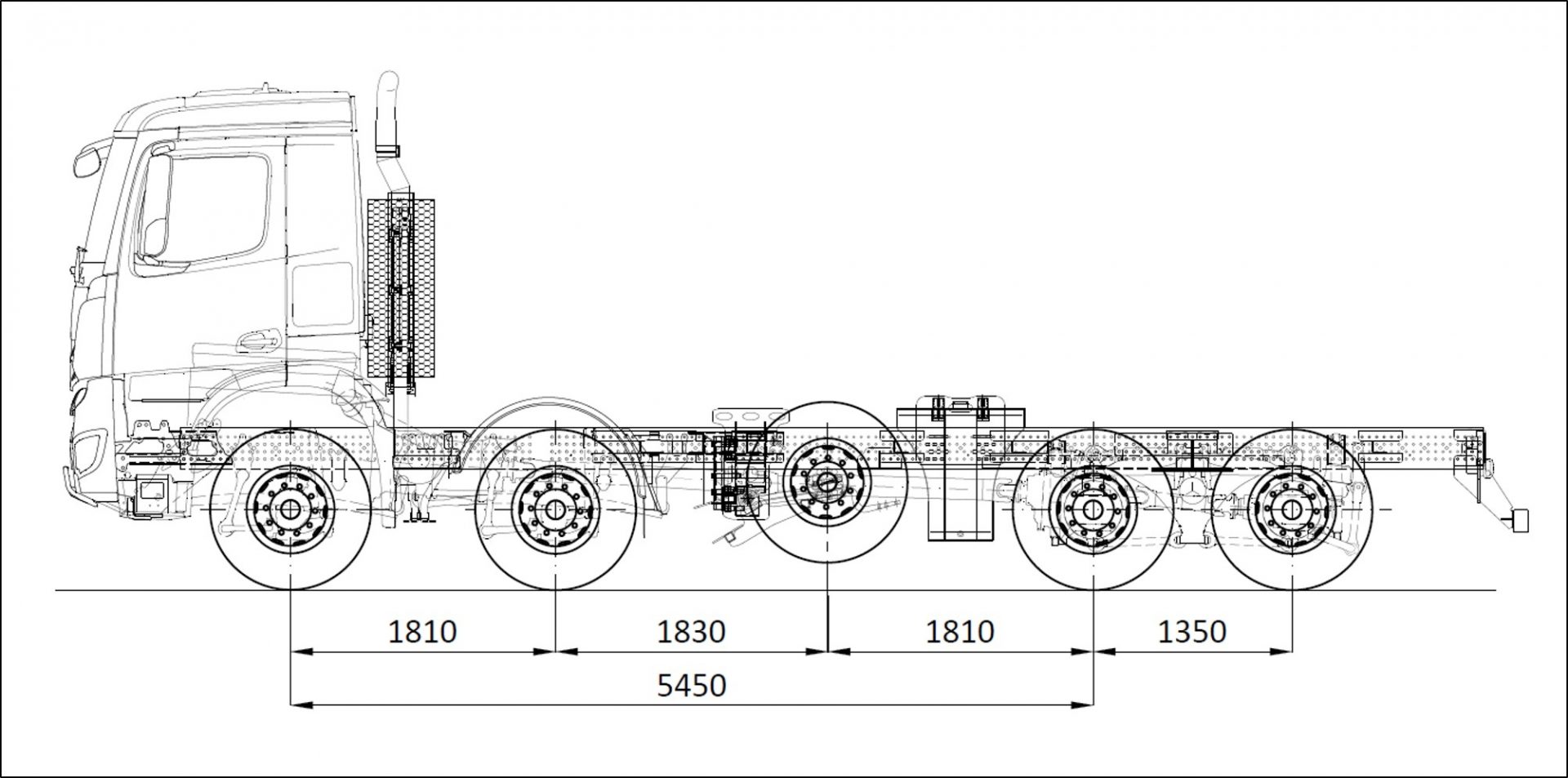 Arocs 10x4 (staande uitlaat met wb 5450mm)