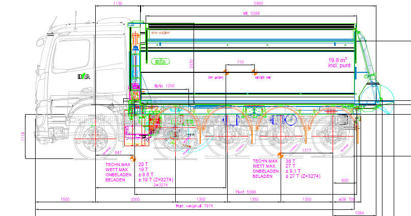 Mercedes Arocs 10x4 Quadro met Hyva kipper