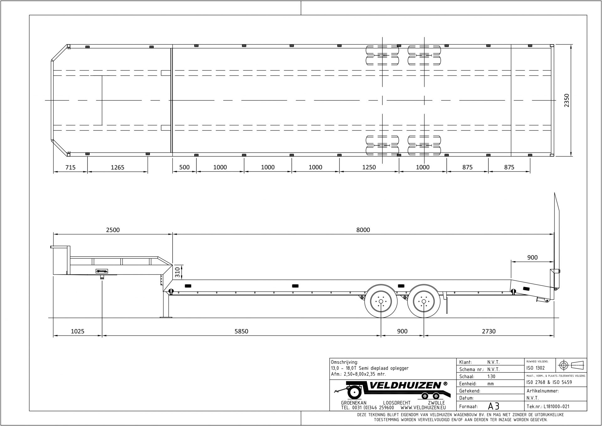 Semi dieplaad opl 13T 2,50+8,00x2,35