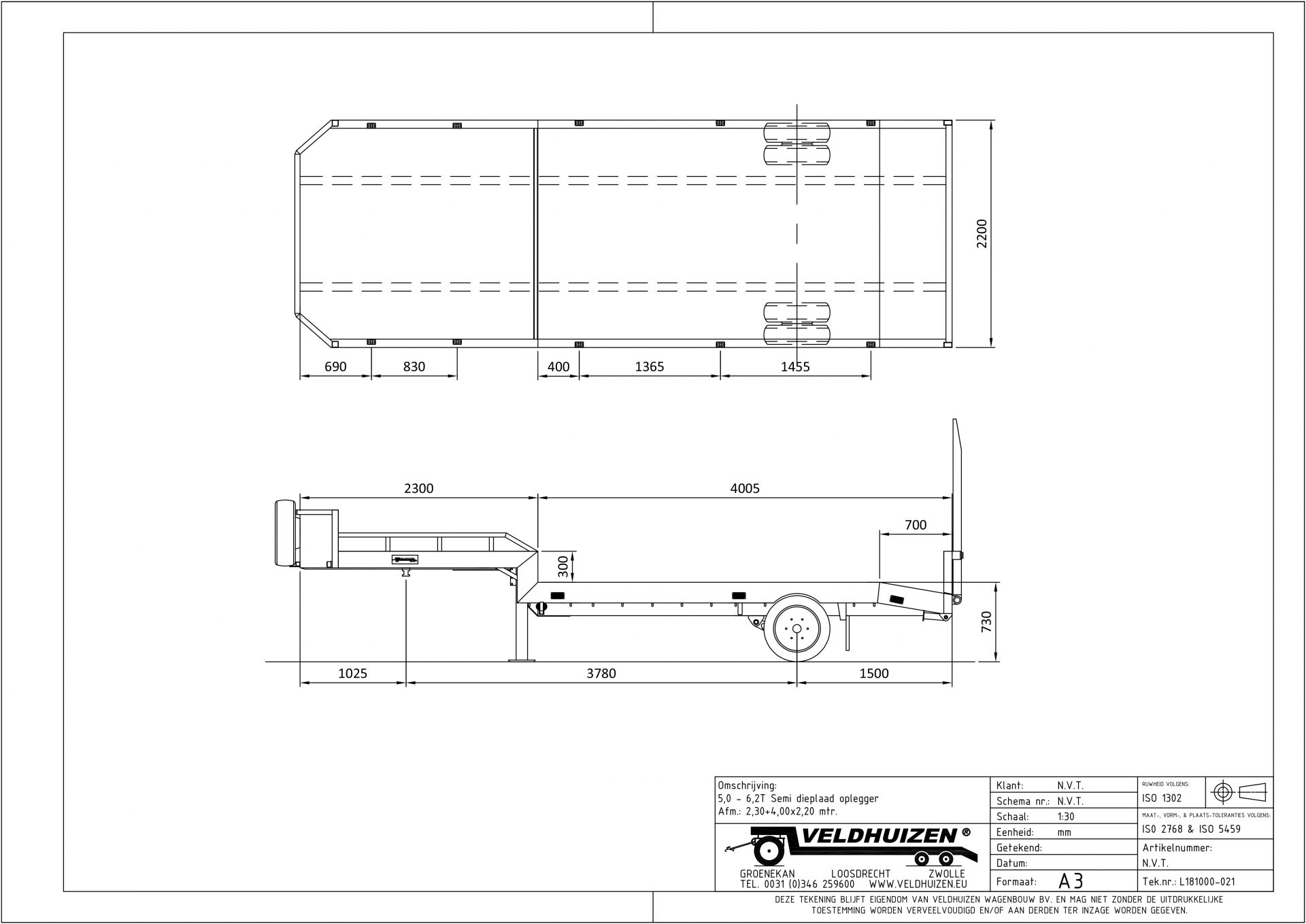 Semi dieplaad opl 5-6,2T 2,30+4,00x2,20