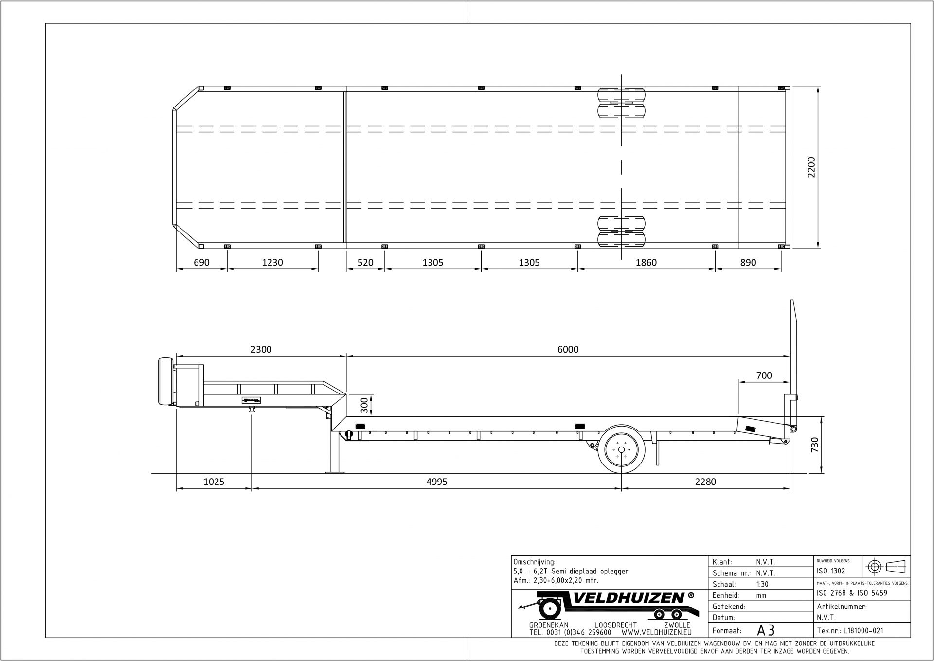 Semi dieplaad opl 5-6,2T 2,30+6,00x2,20