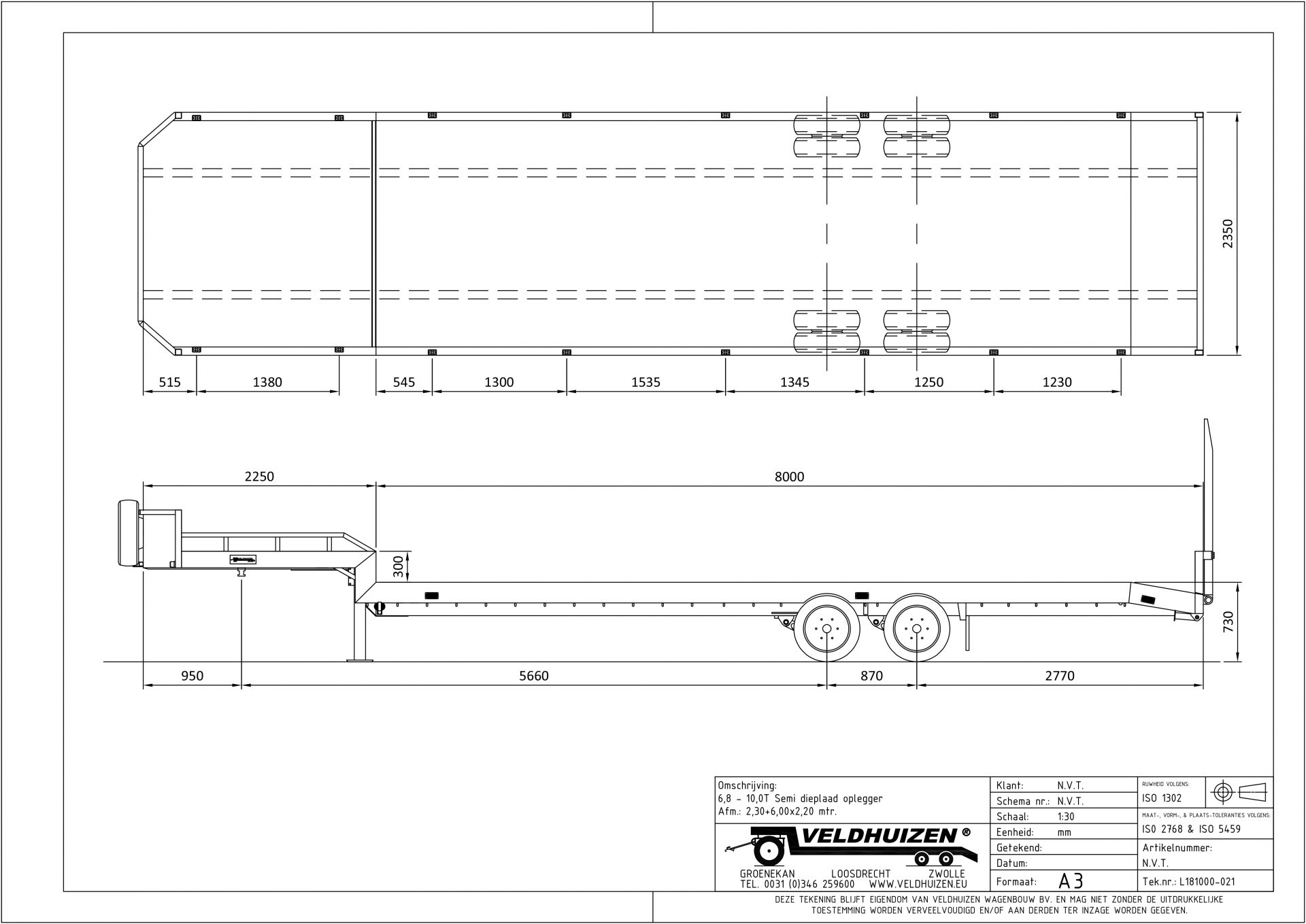 Semi dieplaad opl 6,8-10T 2,25+8,00x2,35