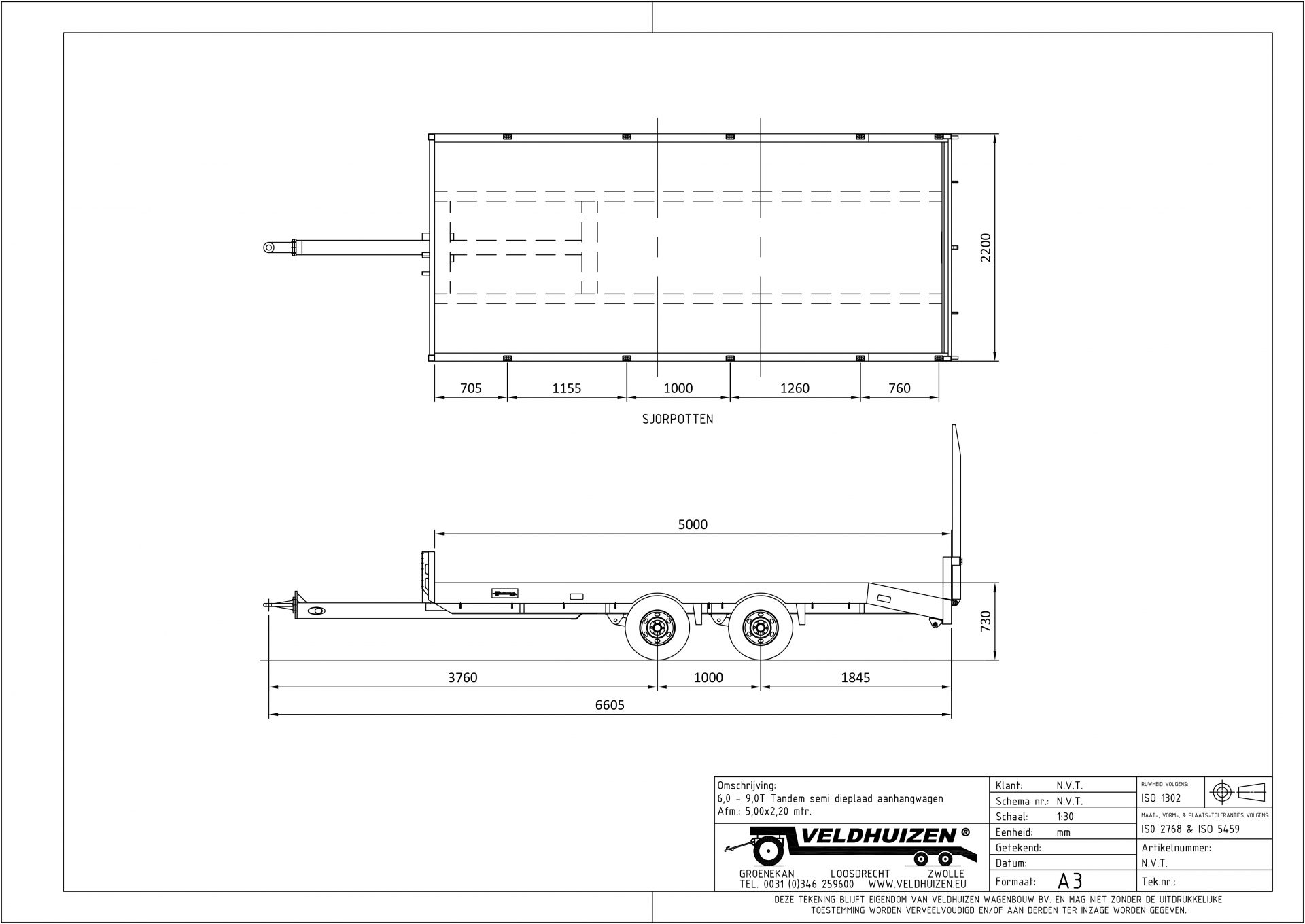 Tandem semi dieplaad ahw 6-8,2T 5,00x2,20