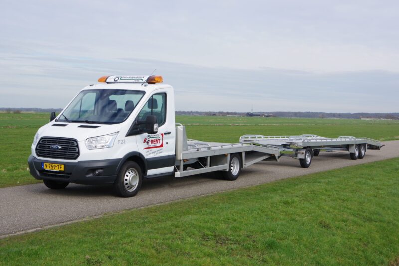 Transit oprijwagen met 2 lader aanhanger lv 1