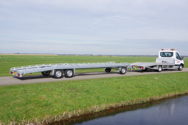 Transit oprijwagen met 2 lader aanhanger ra 2