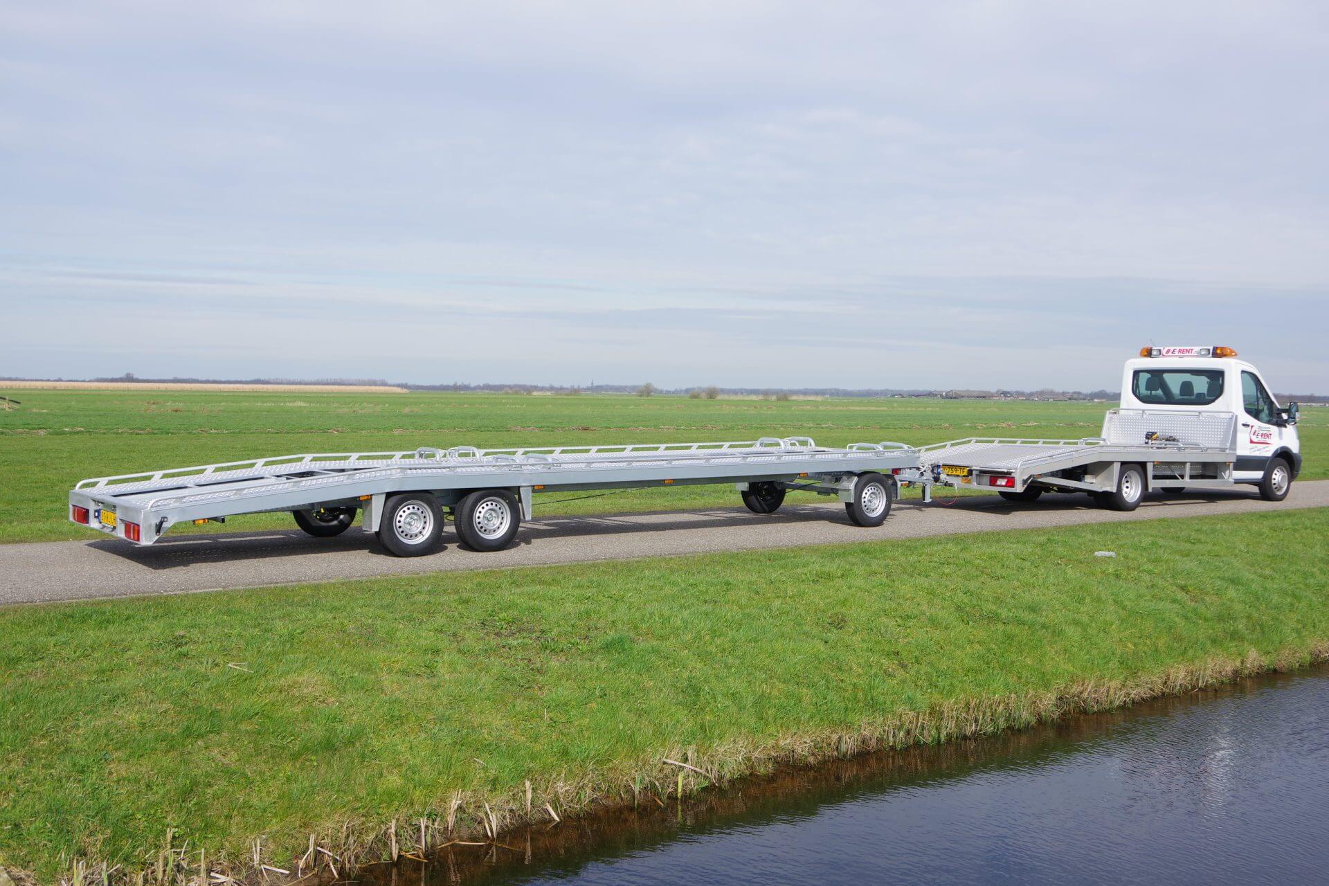 Transit oprijwagen met 2 lader aanhanger ra 2