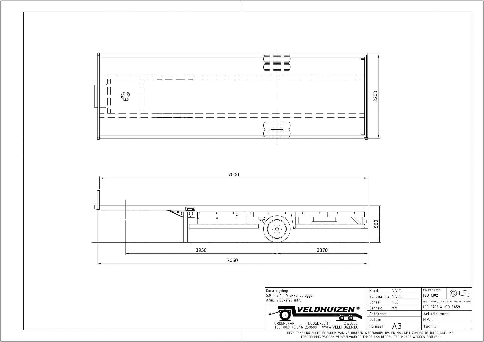 Vlakke opl 5-7,4T 7,00x2,20