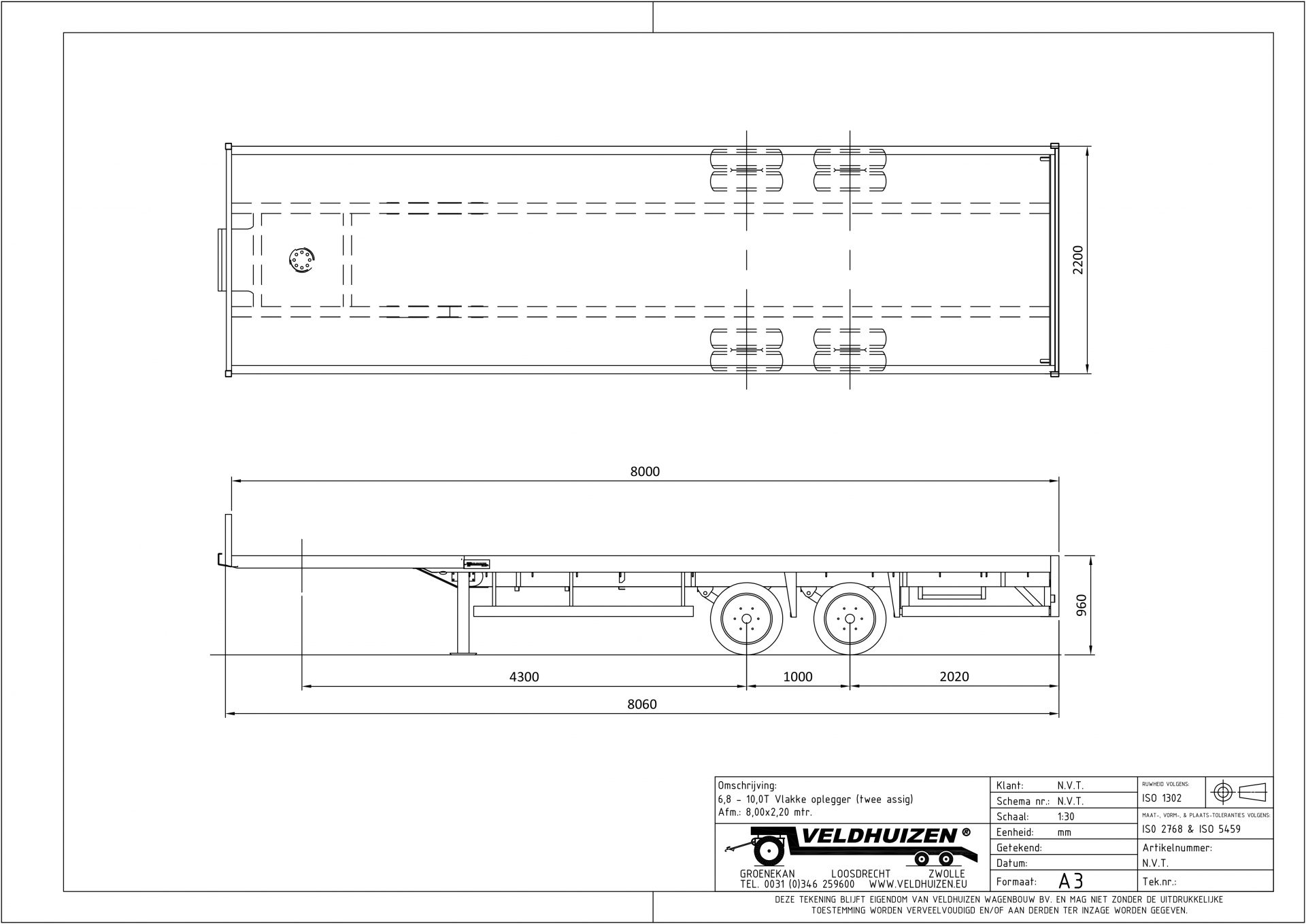 Vlakke opl 6,8-10T 8,00x2,20